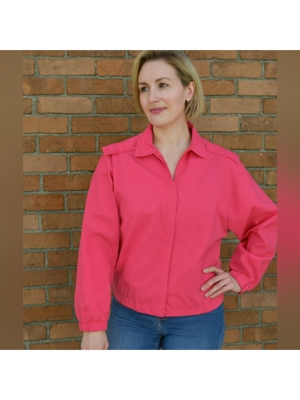 Womens Koret Francisca vintage 80s hotpink bomber jacket 💞Mint condition Size12